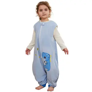 HY-239 fall &winter Baby Unisex Thick Fleece Sleeveless Sleep Bag with Feet Kids Cartoon Onesie Pajamas baby sleeping sack