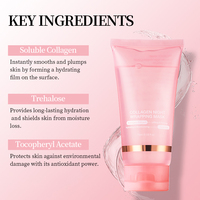 Masque de nuit hydratant anti-âge au collagène hydrolysé avec logo personnalisé pour une peau éclatante, masque peel-off enveloppant au collagène anti-rides