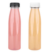 Bouteilles de jus en plastique PET réutilisables en forme de boule de bowling pour la préparation de jus, de lait, de smoothies, de boissons énergisantes et de sodas, avec bouchon à vis noir