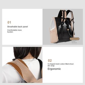 Köpekler için moda çizgili kedi sırt çantası taşınabilir Oxford malzeme çanta cep kale uzay kapsül tarzı şık evcil hayvan taşıyıcı - Product Image 4