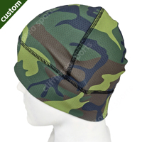 Bonnet de sport personnalisé en polyester extensible pour homme – Cyclisme, ski, activités de plein air – Maille respirante, motif camouflage – Bonnets ajustés pour homme