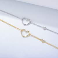 Pulsera de Plata de Ley 925 de Moda, con Doble Corazón, Regalo de Lujo para el Día de la Madre