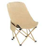 Chaise lune à dossier haut en forme de U, pliable et portable, pour loisirs en extérieur, pique-nique, plage, en acier au carbone, style glamping