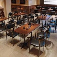 Tables et chaises de restaurant en bois solide, restaurant de style occidental, cafétéria, bar, meubles de restaurant, meubles de café, sièges de stand