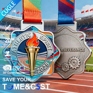 ميداليات رياضية معدنية مخصصة وجوائز للكاراتيه والتايكوندو والجري وكرة الطائرة والبيكلبول وكرة القدم، ميدالية دينية ذهبية - Product Image 1