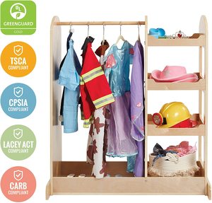 <span class=keywords><strong>Armario</strong></span> de Juego de Imitación para Niños, <span class=keywords><strong>Armario</strong></span> de Almacenamiento para Juegos Dramáticos con Espejos, <span class=keywords><strong>Armario</strong></span> <span class=keywords><strong>Montessori</strong></span> para Niños, Organizador de Ropa y Disfraces - Product Image 5