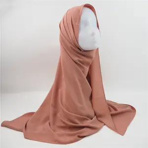New Product Premium Chiffon High Quality Silk Scarf 180*70 Hijab Right Angle Veil