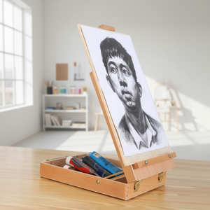 Chevalet de table portable et réglable Keep Smiling avec fonction de rangement, support d'affichage pour peinture et fournitures artistiques - Product Image 1