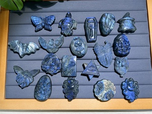 Số lượng lớn bán buôn tự nhiên màu xanh <span class=keywords><strong>Flash</strong></span> labradolite Mặt dây chuyền khắc Fox <span class=keywords><strong>David</strong></span> Sao Ganesha Owl Moon Cat năng lượng pha lê thủ công mỹ nghệ cho món quà - Product Image 5