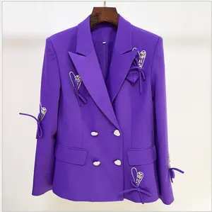 Top Quality Beading Diamond Bottoms New Fashion Celebrity Night Club Runway Causal Ladies Blazer