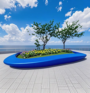 Macetero de Cemento GRC y FRP Personalizado G070, Bancos para Macetas, Muebles de Exterior, Silla de Espera, Paisajismo, Descanso Público, Hotel, Parque - Product Image 4