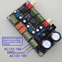Modul Papan Sirkuit Seimbang Single Ended RCA ke XLR dengan Penyearah dan Penyaring untuk Catu Daya AC