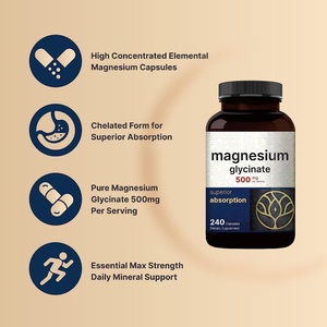 AURA - Cápsulas de Magnesio Complejo de 500 mg, 240 Cápsulas, Vitamina Magnesio Glicinato, Mejora la Memoria y el Sueño en Adultos, Más Vendidas - Product Image 5
