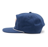Casquette plate en coton à 5 panneaux avec fermeture à pression, non structurée, avec cordon, personnalisable avec votre propre logo, vente en gros