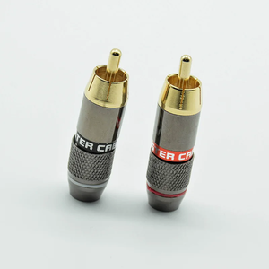 RCA nam chuối cắm chất lượng cao mạ vàng RCA jack Dây nối loa Phono cắm Bộ chuyển đổi âm thanh 1 cặp màu đỏ + đen - Product Image 2