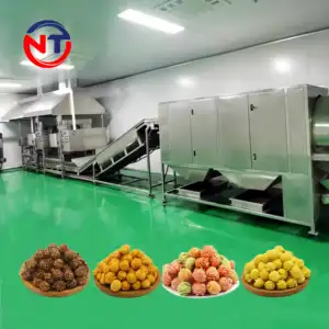 Karamel çikolata tuz patlamış mısır fabrikası için yüksek kaliteli renkli yağ mısır kızartma patlamış mısır makinesi tedarikçileri