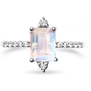 Bague de mariage et de fête en argent sterling 925 plaqué or 18 carats avec agate mousse vert foncé, style vintage, meilleure qualité d'usine - Product Image 3