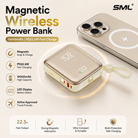 Cargador Portátil Magnético Inalámbrico PD22.5W 10000mAh, Carga Rápida, Mini Cargador con Pantalla LED, Batería de Polímero de Litio