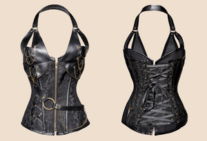 Ceinture à col en v avec fermeture éclair pour femmes, style gothique européen Victoria Steampunk, corset et <span class=keywords><strong>Bustier</strong></span> Sexy - Product Image 5