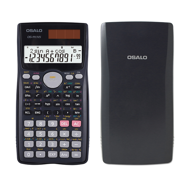 Free Sample Examination for OS-991MS Black Plastic Scientific Calculator 10+2 Digits Display Dual Power Supply CE Certified