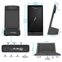 Écran de menu numérique de 15,6 pouces, kiosque de bureau, écran tactile, Android 14, 4+64 Go avec batterie, panneaux de menu numériques pour restaurant