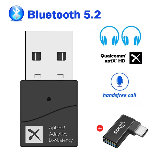 TX40 BT 5.2 Transmitter APTX HD LL Low Latency Adaptive USB Wireless Audio Adapter Handsfree Call for PS4/5 Notebook PC T