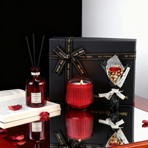 Juego de Regalo LANJO con Vela Aromática de Cera de Soya y Difusor de Varillas con Logotipo Personalizado - Marca Privada - Decoración Navideña, para Bodas y Hogar - Product Image 2
