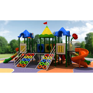 ملعب للأطفال ملون في الهواء الطلق مع أنابيب شرائح متعددة درجات التسلق وديكورات ممتعة - Product Image 2