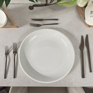 Vaisselle bon marché en vrac Minimalisme déco 7 pouces plat rond en céramique blanche assiettes à motif rond - Product Image 2