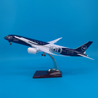 Modèle d'avion en résine ABS de haute simulation de 47 cm, Lufthansa B787 100e anniversaire, avec éclairage LED et train d'atterrissage