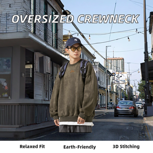 Sweat-shirts et sweats à capuche pour hommes à col rond surdimensionné, nouvelle conception, manches longues, imprimé, tricoté, printemps, écologique, hip-hop, décontracté - Product Image 2