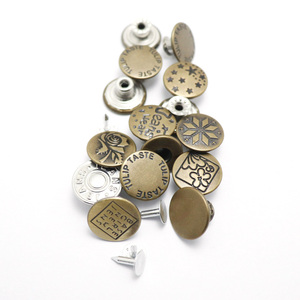Manufacturer <strong>Custom</strong> Cheap Engraved Brass Jeans Metal <strong>Button</strong> With Logo for Denim Clothes - Product Image 3