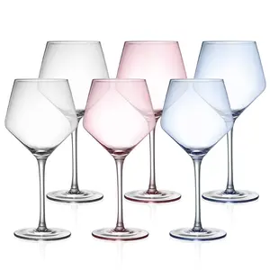 Online Hot sale lead free crystal customized glass set Goblet long stem wine glass for wine and white wine liquor stem glass cup