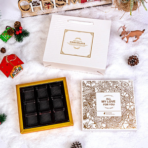 Handgemachte 9 Grid Weihnachten DIY Schokolade Geschenk <span class=keywords><strong>box</strong></span> Maisstärke Neujahr für Roh papier Süßigkeiten Verpackung für Lebensmittel verwenden - Product Image 2