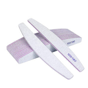 Lime à ongles personnalisée avec logo imprimé, vente directe usine, tampon de polissage 100/180, 100/100, lime à ongles en forme d'arc en papier de verre grainé - Product Image 1