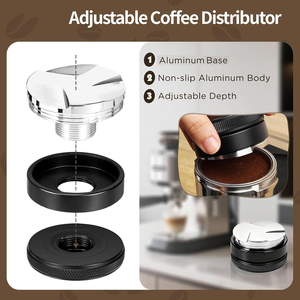 Kit d'accessoires pour <span class=keywords><strong>machine</strong></span> <span class=keywords><strong>à</strong></span> expresso 9 pièces avec tamper, outil WDT, distributeur, station de tamping et stylo <span class=keywords><strong>à</strong></span> latte art pour la maison et les cafés - Product Image 3