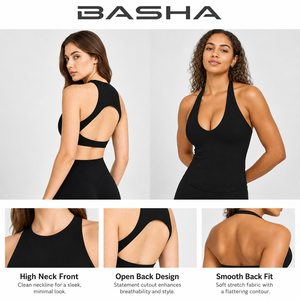 BASHAsports Halter Yoga <strong>tank</strong> <strong>Top</strong> and Backless Running Sports Vest for <strong>Woman</strong> Shaping Outerwear for Pilates and Fitness Workouts - Product Image 2