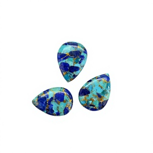 Meilleures ventes : Cabochon en forme de poire de Lapis Lazuli Mohave bleu naturel 16x22mm, poli à la main, en pierre brute de cuivre et turquoise, pour la fabrication de bijoux - Product Image 1