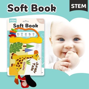 Libro Sensorial de Tela de Algodón Súper Suave <span class=keywords><strong>Eli</strong></span> Toys - Juguete de Sonido para Aprendizaje Temprano con Formas de Dibujos Animados para Bebés y Recién Nacidos - Product Image 1