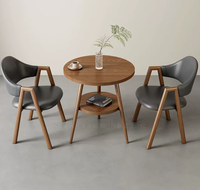 Petit ensemble de table basse et de chaises en bois massif moderne pour la maison, idéal pour les salons de thé, les cafés, les réceptions et les négociations.