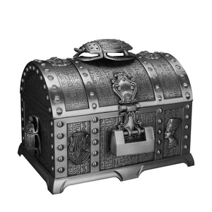Coffre au trésor double couche de style égyptien ancien rétro, super grand, avec serrure, pour bijoux de pirates des Caraïbes, pour ranger les objets. - Product Image 5
