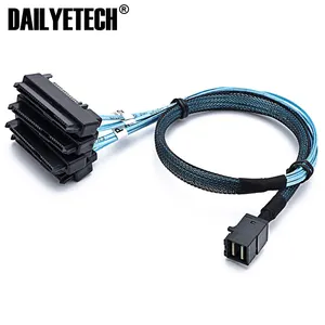 0.5m SAS SATA Cable SFF-8643 To 4 SFF-8482 Internal Mini SAS HD to 4 SFF-8482 connector with 15pin Power Port BSplitter