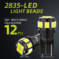 Ampoule LED de voiture JIACHI nouvelle génération 12V T10 2835 12SMD 2.5W - FPC en aluminium, courant constant, 130LM