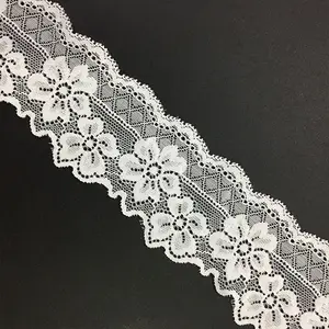 2 inch flower elastic nylon spandex sewing accessories border swiss lace trim 6cm