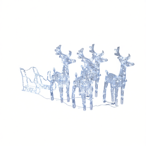 Luces Navideñas Acrílicas con Forma de Trineo de Renos, 110.2 Pulgadas, LED Blanco Frío, Decoración Colgante - Product Image 1