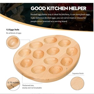 Wooden Egg <b>Storage</b> <b>Tray</b> 12 Compartment Fresh Keeping Kitchen Display <b>Tray</b> For Eggs And Snacks - Product Image 3
