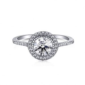 Dylam Eternity Popular <b>Circle</b> 1 Carat Round Zircon Stone Engagement Silver <b>Ring</b> Sterling Silver Round Diamond <b>Rings</b> - Product Image 1