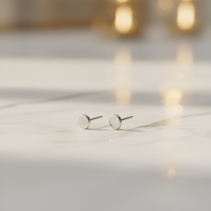 Boucles d'oreilles Amy Amy PE3305, minimalistes, couleur argent, bijoux pour femmes à porter au quotidien - Product Image 2