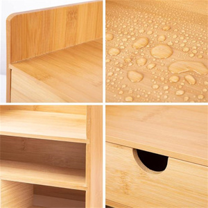 Tabletop <strong>Mini</strong> Small <strong>Drawer</strong> Storage Kitchen Countertop Organizer Bamboo Desk Organizer With <strong>Drawers</strong> - Product Image 3