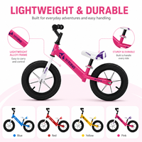 Vélo d'équilibre pour enfants avec logo personnalisé, siège réglable, cadre en acier léger de 12 pouces, pneus gonflables, 2 roues, 2-6 ans, vélo à pousser pour enfants